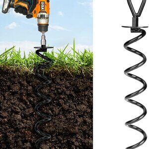 Ground Spiral Auger Stakes Suitable for Tent Trampoline(1 Earth Anchor)